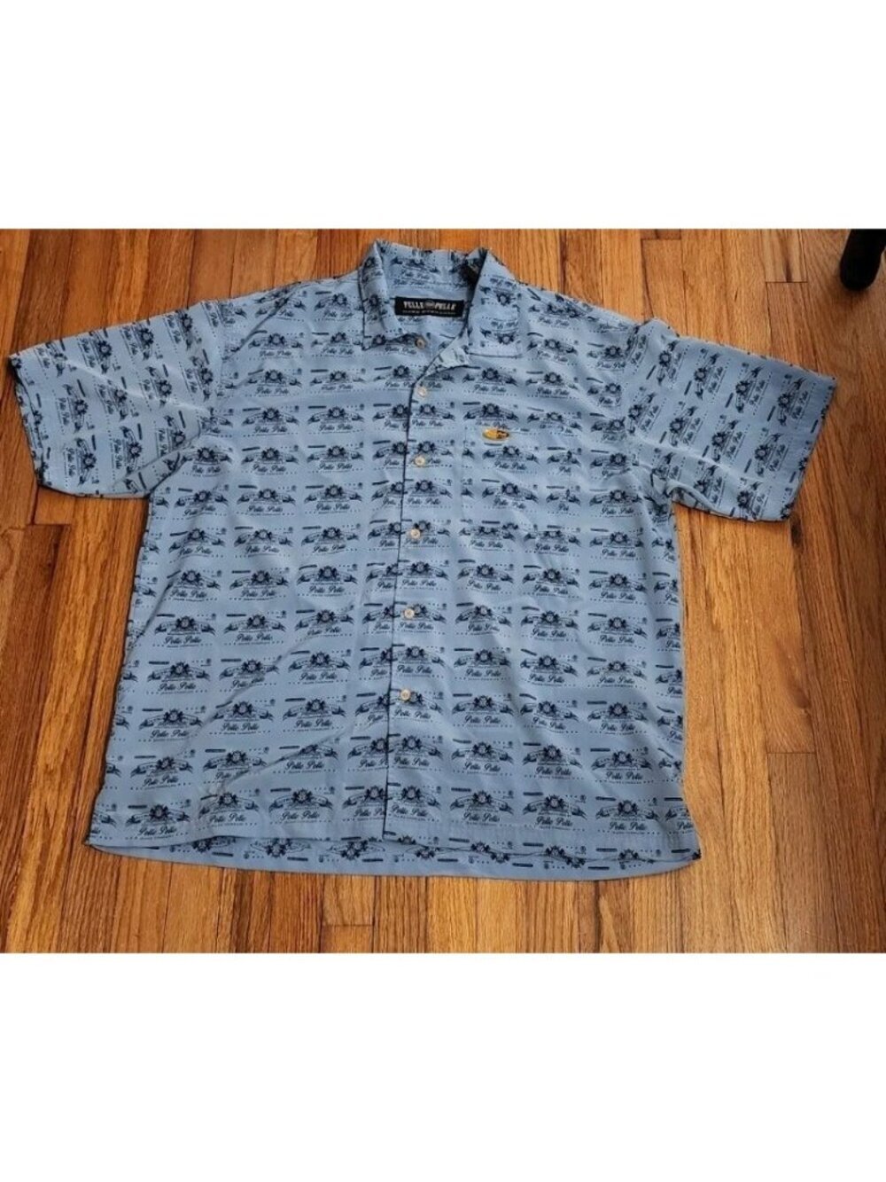 Pelle Pelle Marc Buchanan Jeans Company Mens All Over Print Shirt XL Y2K Graphic